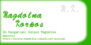 magdolna korpos business card